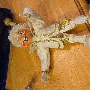 Annalee elf 9 inch ivory and gold